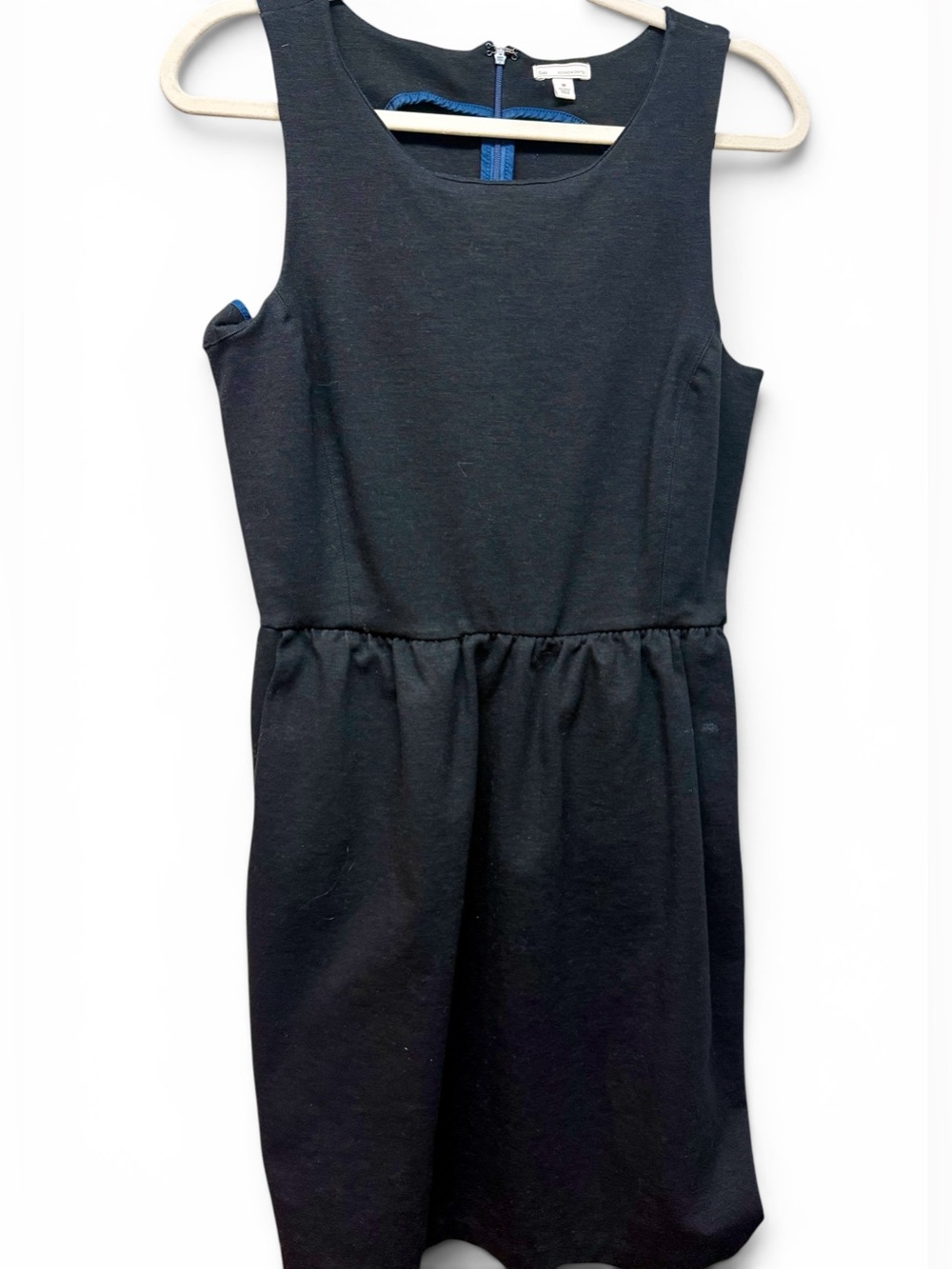 GAP Black Ponte Knit Fit & Flare Mini Dress –POCKETS
